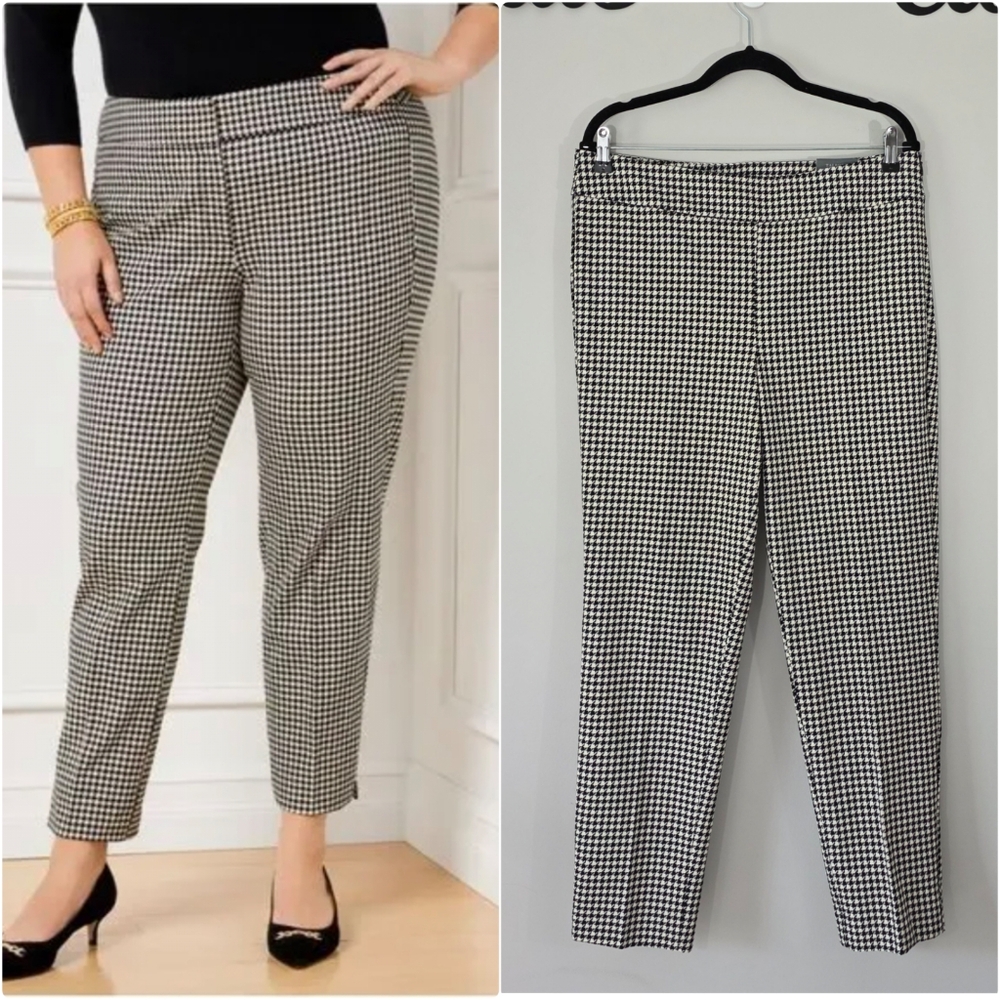 Talbots Chatham Ankle Pants in Bold Houndstooth Size 12 NWT